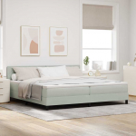 Kontinentaalvoodi madratsi ja peatsiga helehall 200 x 200 cm samet