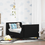Kuni 3-aastase Voodiraam koos peatoega Must 70 x 140 cm Samet