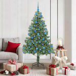 J&otilde;ulupuu koos 300 led-iga koos alusega roheline 180 cm pvc