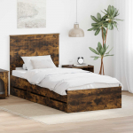 Voodiraam peatsiga Suitsetatud tamm 90 x 190 cm Inseneripuit