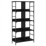 Raamatukapp Must tamm 78,5 x 33 x 153 cm metall PB