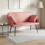 Metalljalgadega kahekohaline diivan 2-kohaline Roosa Kunstnahk