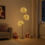 S-kujuline LED-j&otilde;ulupuu Must 18 x 18 x 150 cm Teras 672 LED-i