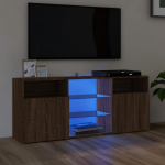 Telerialus LED-tuledega, pruun tamm, 120 x 30 x 50 cm