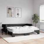 Diivanvoodi v&auml;ljat&otilde;mmatava osaga, must, 80x200 cm, kangas