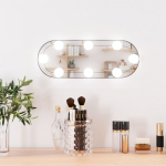Seinapeegel LED-tuledega, 15 x 40 cm, klaas, ovaalne
