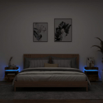 &Ouml;&ouml;kapid LED-tuledega 2 tk, suitsutatud tamm, 40 x 39 x 48,5 cm