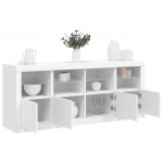 Puhvetkapp LED-tulega, valge, 163 x 37 x 67 cm