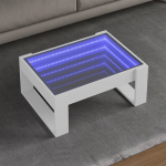 Diivanilaud LED-tuledega, valge, 70x53x30cm