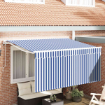 K&auml;igukohandatav varikatus sinine ja valge 300 x 200 cm