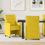 Ratastega S&ouml;&ouml;gi-toolid 2 tk Kollane 58 x 67 x 97 cm Samet