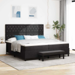 Kontinentaalvoodi madratsi ja peatsiga must 200 x 200 cm samet