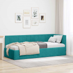 Nurga voodiraam peatsiga T&uuml;rkiis 80 cm x 200 cm Samet