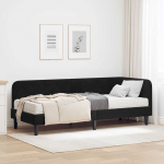 Nurga voodiraam Must 80 x 200 cm Samet