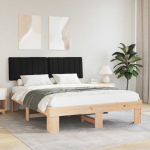 Voodiraam Pehme Peatoega peaga Must 150 x 200 cm Tahke m&auml;nd
