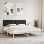 Voodiraam Pehme Peatoega peaga Must 180 x 200 cm Tahke m&auml;nd