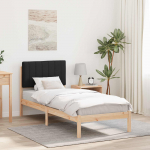 Voodiraam Pehme Peatoega Must 75 x 190 cm Tahke m&auml;nd