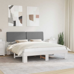 Voodiraam Pehme Peatoega peaga Helehall 180 x 200 cm Tahke m&auml;nd