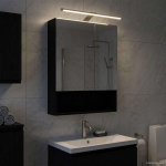 Vannitoa peeglikapp Must tamm 50 x 14,5 x 70 cm Tehispuit