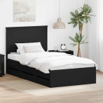 Voodiraam peatsiga sahtliga Must 100 x 200 cm Inseneripuit