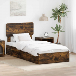 Laos voodi peaga Suitsetatud tamm 90 x 200 cm Tehispuit