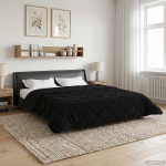 T&auml;ispika aasta tekk Must 220 x 240 cm Mikrokiud ja Teddy villa