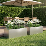 Aia istutuskast 2 tk h&otilde;bedane 100 x 30 x 30 cm tsingitud teras