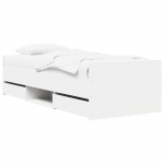 Voodiraam ladustamisega Valge 80 x 200 cm Tehispuit