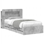 Voodiraam ladustamisega peaga Betoonhall 75 x 190 cm Tehispuit