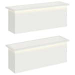 LED-valgustusega lillekast 2 tk valge 30 x 100 x 30 cm teras