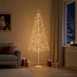 Valgusketiga LED-j&otilde;ulupuu Valge 20 x 20 x 180 cm Teras