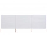 Tuulekaitse sein 3 paneelist, kangas, 400 x 80 cm valge