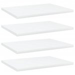 Riiuliplaadid 4 tk, valge, 40x30x1,5 cm, tehispuit
