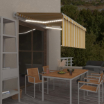 Automaatne varikatus, tuuleandur, LED, 3x2,5 m kollane, valge