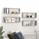 Kuubikujulised seinariiulid 4 tk betoon 80x15x26,5 cm tehispuit