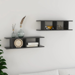 Seinariiulid 2 tk, hall, 75x18x20 cm, tehispuit