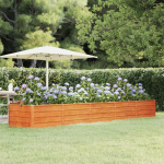 Taimekast, rooste, 400x80x45 cm, corten-teras