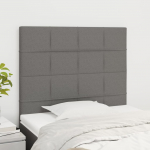 Voodipeatsid 2 tk, tumehall, 100x5x78/88 cm, kangas
