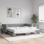 Diivanvoodi v&auml;ljat&otilde;mmatava osaga, helehall, 100x200 cm, kangas