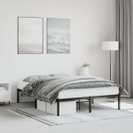 Metallist voodiraam, must, 135x190 cm