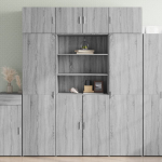 Hoiukapp, hall sonoma tamm, 80 x 42,5 x 225 cm, tehispuit