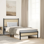 Metallist voodiraam ilma madratsita Sonoma tamm 90x190 cm