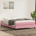 Box Vedruvoodi madratsiga Roosa 140x220 cm samet