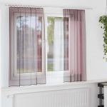 Voile kardinad varrastaskutega 2 tk lillad