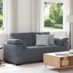 Kahekohaline diivan, tumehall, 180 x 77 x 82 cm, samet