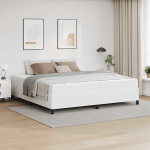 Voodiraam madratsiga Valge 200 x 200 cm kangas