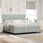 Kontinentaalvoodi madratsi ja peatsiga helehall 200 x 200 cm samet
