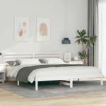 Voodiraam peatsiga Valge 200 x 200 cm Tahke m&auml;nd