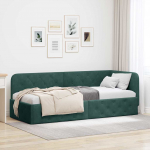 Nurga voodiraam Tume rohelise 80 x 200 cm Samet