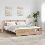 Voodiraam peatsiga Pruun 180 x 200 cm Tehispuit
